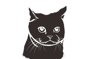 animal - mascota - adorable gato ilustración con negativo efecto foto png