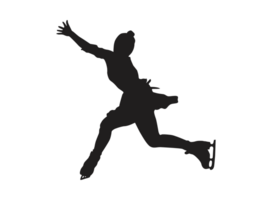 Pose von weiblich Eis Skaten Silhouette png