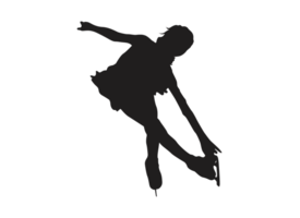 Pose von weiblich Eis Skaten Silhouette png