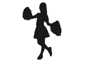 Pose Of A Female Cheerleaders Silhouette png