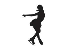 Pose von weiblich Eis Skaten Silhouette png