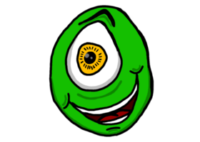 komisch Monster- mit viele von Augen Illustration png