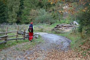 CARPATHIAN MOUNTAINS, UKRAINE - OCTOBER 8, 2022 Mount Hoverla. Carpathians in Ukraine in autumn photo