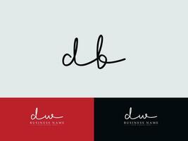 Minimalist Db Signature Logo, Initial DB Business Logo Letter Vector