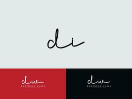 Minimalist Di Signature Logo, Initial DI Business Logo Letter Vector