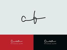 Abstract Cf Logo Letter, Premium CF Business Signature Luxury Logo vector