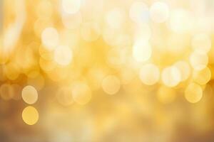 Yellow and golden background with light bokeh. AI generated. photo