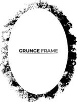 White circle background with black grunge brush strokes set. Abstract vintage grunge round stock brush album element, square vector template old photo effect and film grain texture