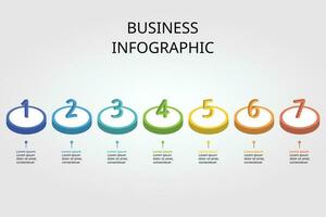 circulo modelo paso para infografía para presentación para 7 7 elemento vector