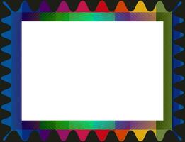 a colorful frame with a white border, abstract rainbow frame on a black background with place for your text and photo for extras effect vector