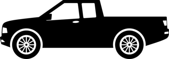 Pickup car icon vector. Countryside delivery car silhouette for icon, symbol and sign. Pickup car for transportation, shipment, delivery, package or transit vector