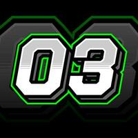 Simple And Shiny Racing Zero Three Number Vector Clipart Decal Design