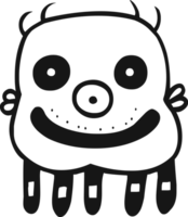 zwart lijn monster png