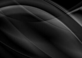 Abstract black smoke waves background vector
