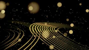 futuristisch funkeln Partikel bunt abstrakt Luxus gebogen Linien Welle verschwommen Linse Fackel Hintergrund nahtlos Schleife Animation video