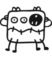 zwart lijn monster png