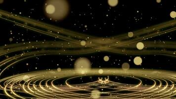 futuristico luccichio particelle colorato astratto lusso curvo Linee onda blured lente bagliore sfondo senza soluzione di continuità ciclo continuo animazione video