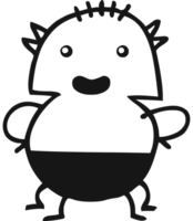 zwart lijn monster png