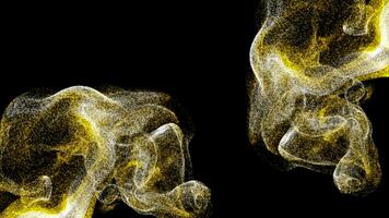 eisig Nebel Auswirkungen Rauch abstrakt Partikel Explosion Spritzen Flüssigkeit Animation mit schwarz Hintergrund video