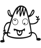 noir ligne monstre png