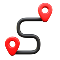 Route 3d render icon png
