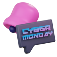 Cyber monday notification 3d icon png