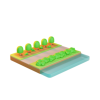 route et rivière dans le parc 3d icône png