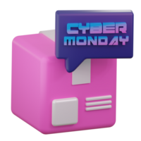 boîte cybermonday 3d icône png