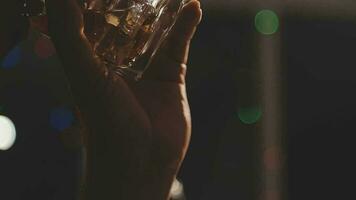 food and drink male friends are happy drinking beer and clinking glasses at a bar or pub. video