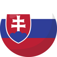 Slovakia flag circle 3D cartoon style. png