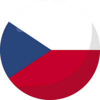 Czech flag circle 3D cartoon style. png