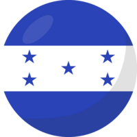 Honduras flag circle 3D cartoon style. png