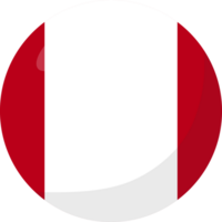 Pérou drapeau cercle 3d dessin animé style. png