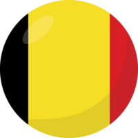 Belgium flag circle 3D cartoon style. png