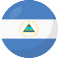 Nicaragua flag circle 3D cartoon style. png