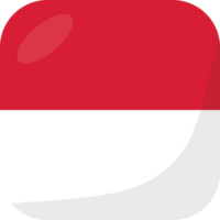 Monaco flag square 3D cartoon style. png