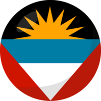 Antigua and Barbuda flag circle 3D cartoon style. png