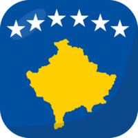 Kosovo flag square 3D cartoon style. png