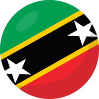 Saint Kitts and Nevis flag circle 3D cartoon style. png