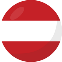 Austria flag circle 3D cartoon style. png