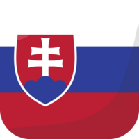 Slovakia flag square 3D cartoon style. png