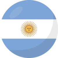 Argentina flag circle 3D cartoon style. png