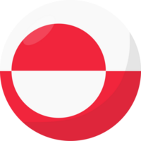 Groenlândia bandeira círculo 3d desenho animado estilo. png