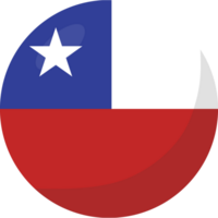 Chile flag circle 3D cartoon style. png