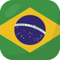 Brazil flag square 3D cartoon style. png