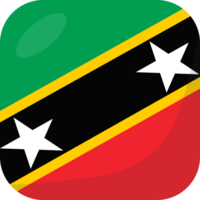 Saint Kitts and Nevis flag square 3D cartoon style. png