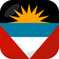 Antigua and Barbuda flag square 3D cartoon style. png