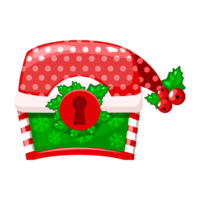 Navidad rojo cofre en sombrero. png