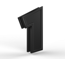 numero 3d 1 2 3 4 5 6 7 8 9 colore nero png