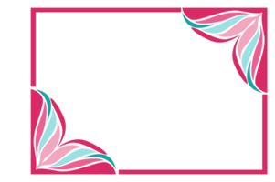 Flower Ornament Border with a design and a transparent background png